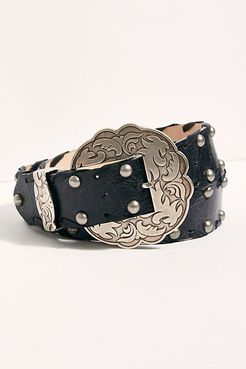 Night Sky Studded Belt by Leatherock at Free People, Black, S