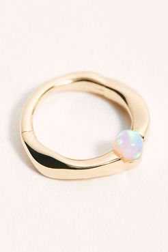 x FP Floating Stone Single Hoop Earring by Pamela Love at Free People, Opal, One Size