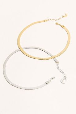 Reggie Thick Anklet by Lili Claspe at Free People, Silver, One Size