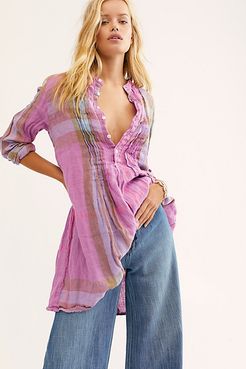 Madras Yoko Tunic by CP Shades at Free People, Pink, XS