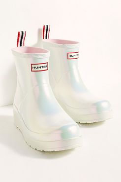 Play Short Nebula Wellies by Hunter at Free People, Silver, US 7