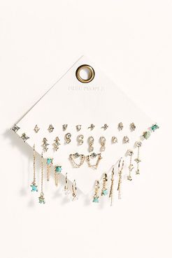 Set For Life Stud Earring Set by Free People, Gold / Turq, One Size