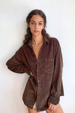 Cord Buttondown Shirt by CP Shades at Free People, Espresso, XS