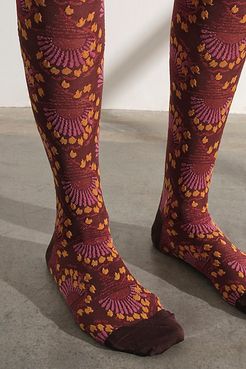 Deco Dawn Knee High Socks by Anna Sui at Free People, Espresso, One Size