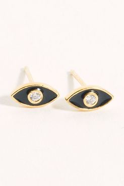 Tai Evil Eye Studs by Tai Jewelry at Free People, Gold / Black, One Size