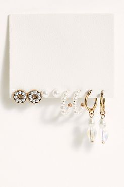Coins & Pearls Hoops Set by Avondayle at Free People, Romance, One Size