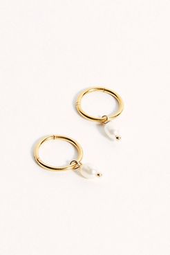 Drop Pearl Sleeper Earrings by Reliquia Jewellery at Free People, Gold, One Size