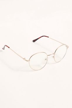 Rion Blue Light Glasses by Free People, Gold, One Size