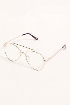 Riley Blue Light Glasses by Free People, Gold, One Size