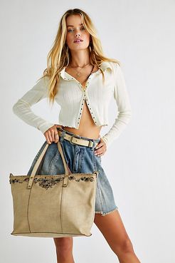 Medici Embellished Tote by Campomaggi at Free People, Bone, One Size