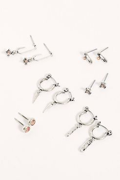 Romantic Rights Stud Set by Free People, Silver / Rose Quartz, One Size