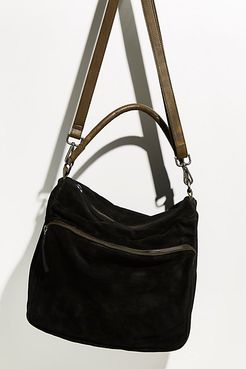 Harris Suede Hobo by We The Free at Free People, Black Combo, One Size
