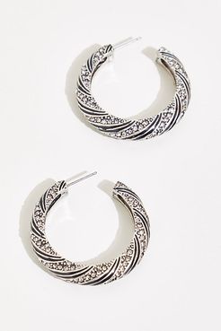 Samson Hoop Earrings by Free People, Crystal / Black, One Size