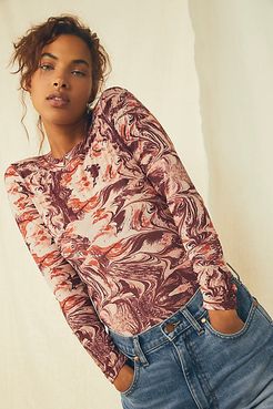 Walk This Way Printed Top by Intimately at Free People, Warm Combo, XS