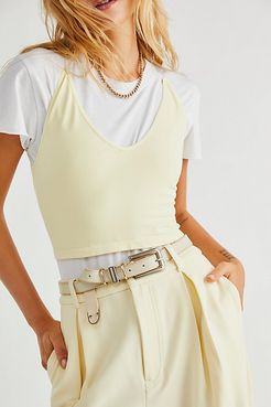 Layered Up Leather Belt by FP Collection at Free People, Ivory, S/M