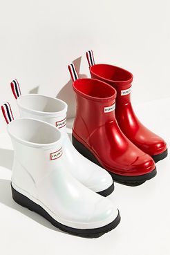 Pearlised Play Short Wellies by Hunter at Free People, White, US 8