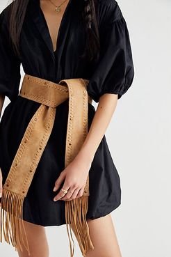 Blaire Fringe Wrap Belt by FP Collection at Free People, Tan, One Size