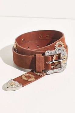 Sunrise Suede Belt by FP Collection at Free People, Cognac, S/M