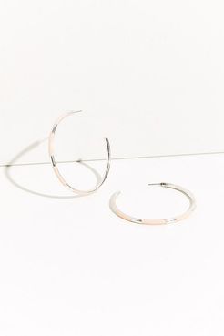 Sundowner Hoops by Avondayle at Free People, Silver / Rose Quartz, One Size