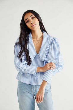 Bexley Stripe Top by Free People, Blue Combo, S