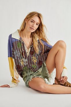 Surf Safari Top by We The Free at Free People, Royal Blue Combo, L