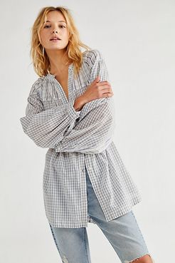 Homespun Plaid Tunic by We The Free at Free People, Vintage Blue Combo, XS