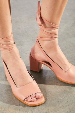 Lillie Wrap Heels by Alohas at Free People, Peach, EU 38