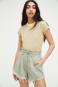 Kalani Pull On Shorts by We The Free at Free People, Green Tea, M
