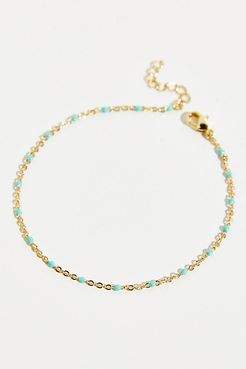 Enamel Anklet by Joy Dravecky at Free People, Aqua, One Size