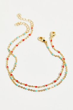 Enamel Anklet by Joy Dravecky at Free People, Red, One Size