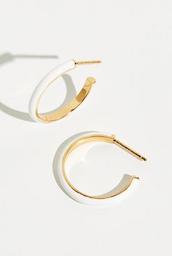 No Bad Days Hoop Earrings by Joy Dravecky at Free People, Gold / Ivory, One Size