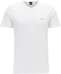 HUGO BOSS - Regular Fit V Neck T Shirt In Soft Cotton - White