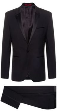 BOSS - Extra Slim Fit Evening Suit In Stretch Virgin Wool - Black