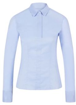 HUGO BOSS - Slim Fit Blouse With Darted Seam Detail - Light Blue