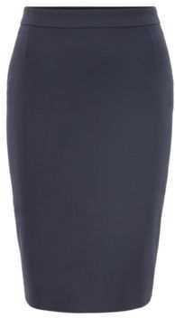 HUGO BOSS - Stretch Wool Slim Fit Pencil Skirt - Dark Blue