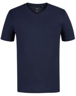 HUGO BOSS - Regular Fit T Shirt In Mercerized Cotton - Dark Blue