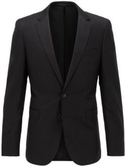 HUGO BOSS - Extra Slim Fit Jacket In Pure Wool - Black