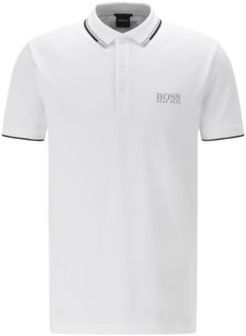 HUGO BOSS - Regular Fit Piqu Polo Shirt With Quick Dry Technology - White