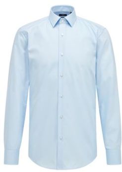 HUGO BOSS - Slim Fit Business Shirt In Cotton Poplin - Light Blue