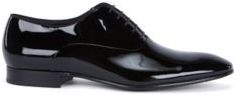 HUGO BOSS - Patent Leather Oxford Shoes With Grosgrain Collar Piping - Black
