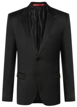 BOSS - Extra Slim Fit Jacket In Yarn Dyed Virgin Wool - Black