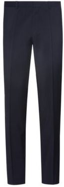 BOSS - Extra Slim Fit Pants In Virgin Wool Stretch Poplin - Dark Blue