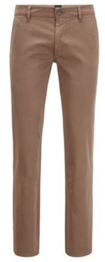 HUGO BOSS - Slim Fit Casual Chinos In Brushed Stretch Cotton - Khaki