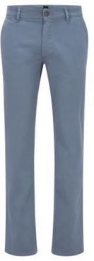 HUGO BOSS - Slim Fit Casual Chinos In Brushed Stretch Cotton - Light Blue