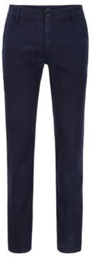 HUGO BOSS - Regular Fit Casual Chinos In Brushed Stretch Cotton - Dark Blue