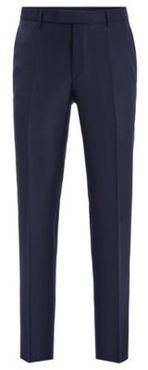HUGO BOSS - Slim Fit Formal Pants In Virgin Wool - Dark Blue