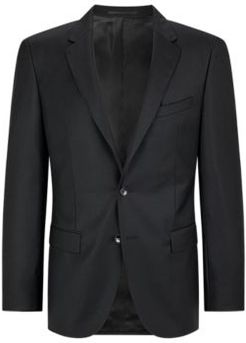HUGO BOSS - Slim Fit Tailored Jacket In Mid Weight Virgin Wool - Black