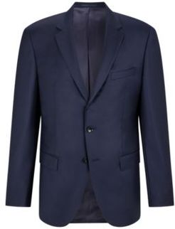 HUGO BOSS - Slim Fit Tailored Jacket In Mid Weight Virgin Wool - Dark Blue