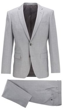 HUGO BOSS - Slim Fit Suit In Virgin Wool With Natural Stretch - Grey