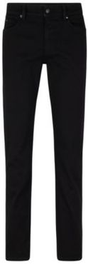 HUGO BOSS - Slim Fit Black Jeans In Italian Stretch Denim - Black